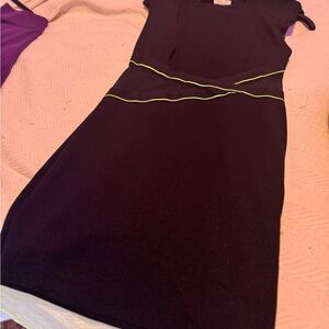 Silence + Noise Black Dress with Neon Highlights and Mesh Angles